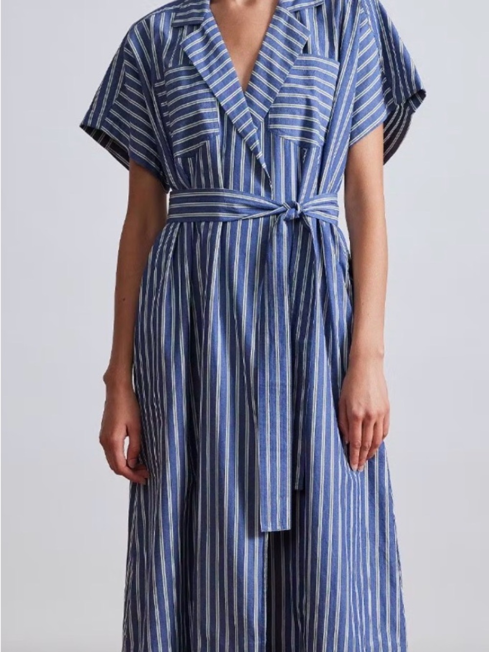 A Piece Apart Vicenza Striped Wrap Dress-XS